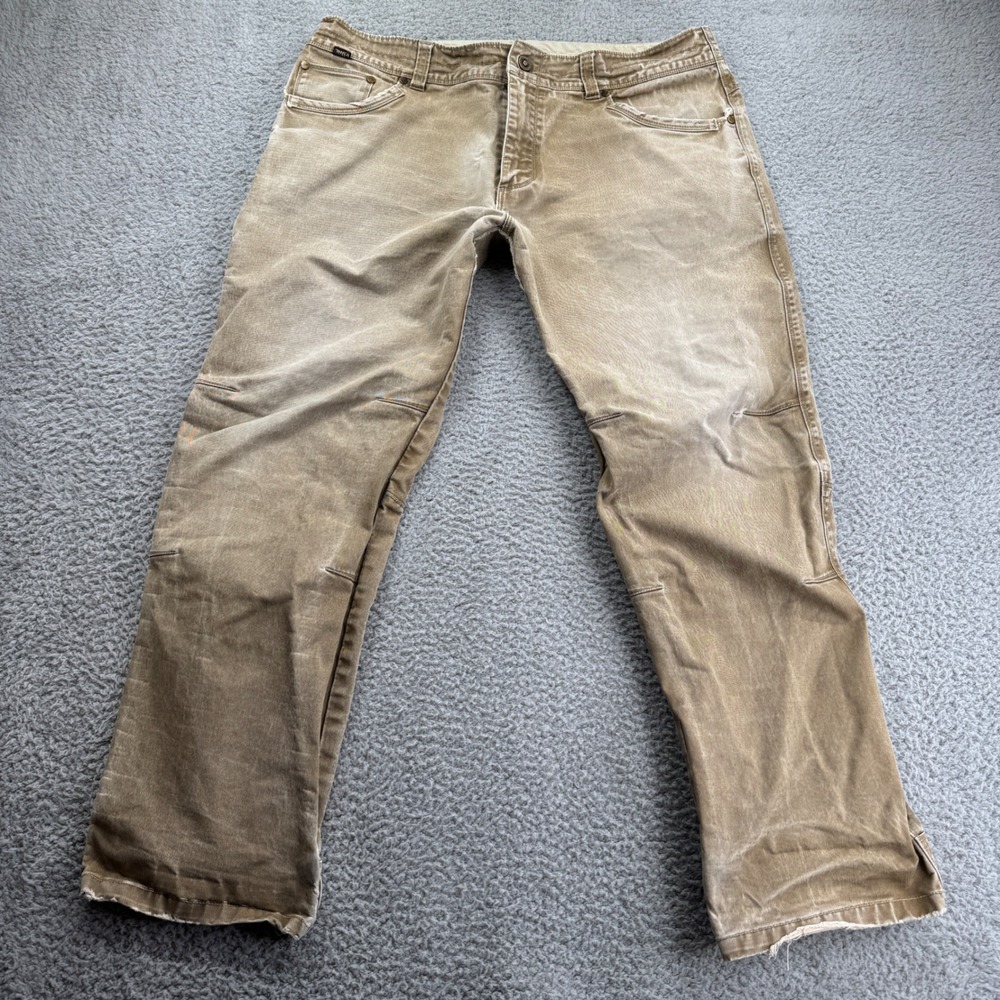 KUHL Rydr Mens 36x30 Distressed Utility Canvas‎ Hiking Outdoor Workwear Jeans